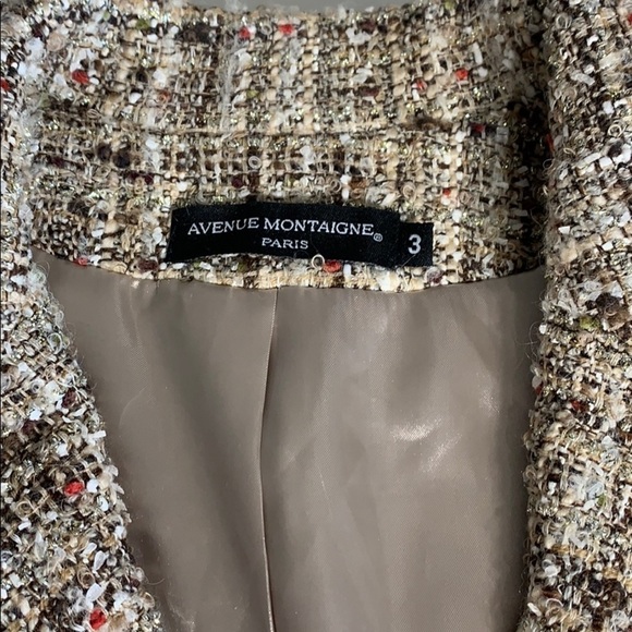 Avenue Montaigne Paris Tweed Wool Mohair Alpaga blazer jacket preppy nwot small - Picture 3 of 12